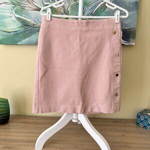 Ann Taylor Netted Soft Pink Blush Button Down Skirt